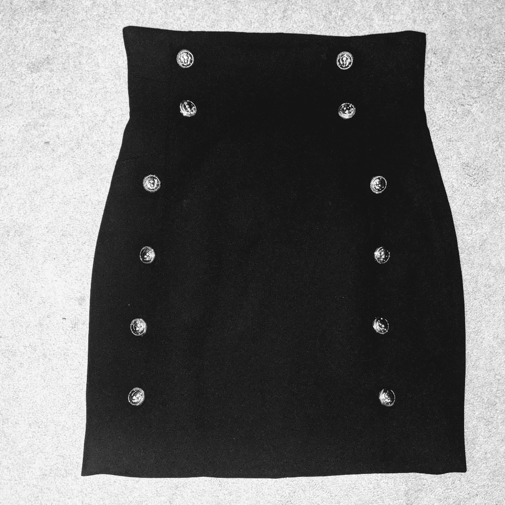 Balmain Button Skirt